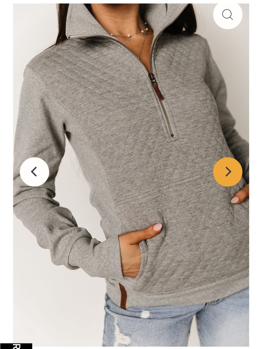 NWT Ampersand Avenue Quilted HalfZip in Charcoal - Picture 5 of 12